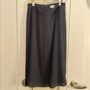 J Crew navy pleated midi skirt